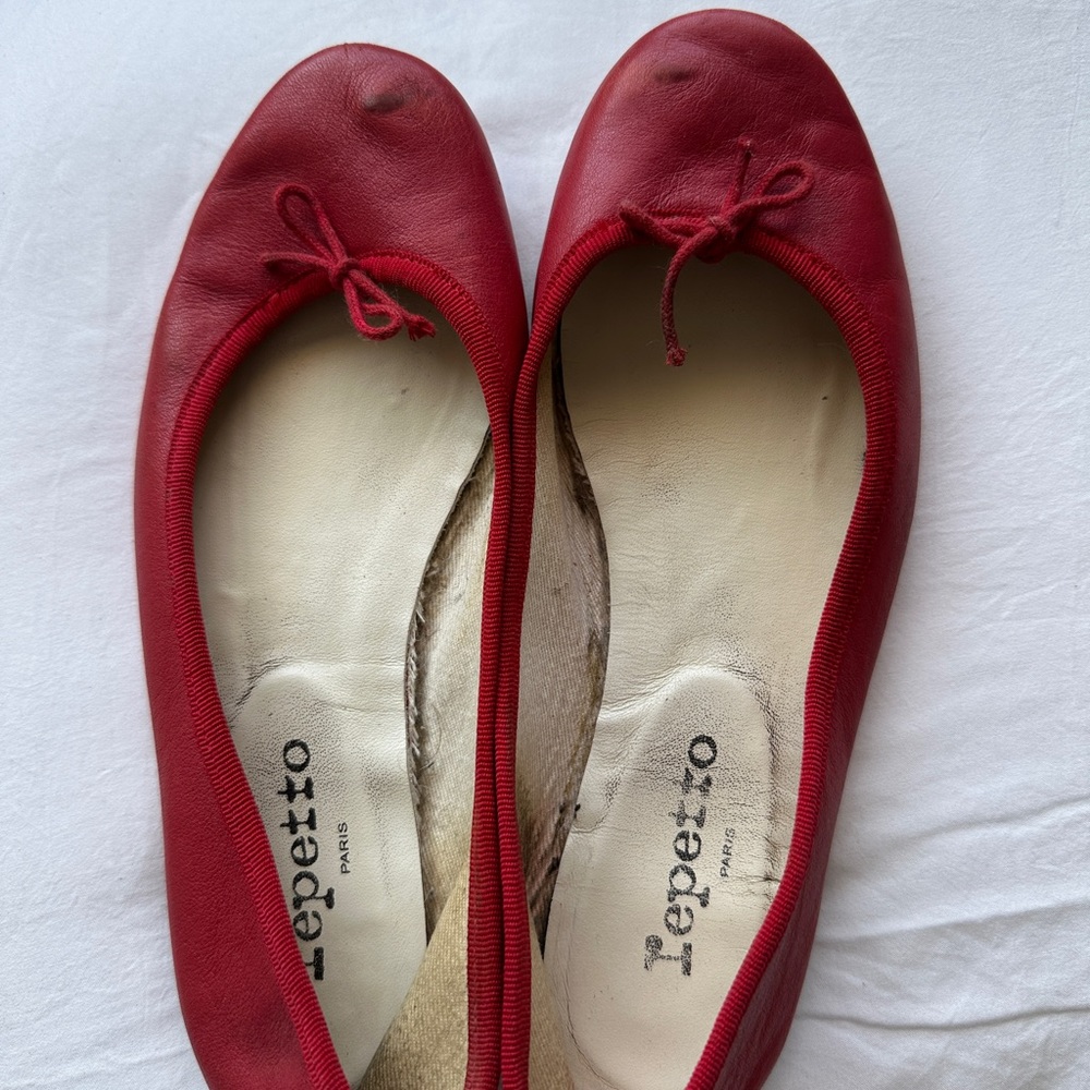 Repetto Red Leather Ballerina Slipper